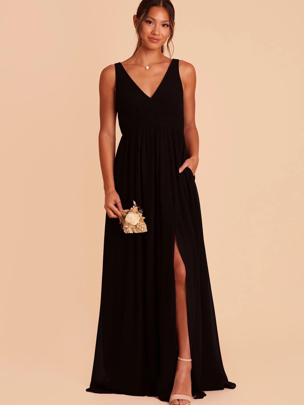 Birdy Grey Laurie Black Chiffon Dress Large - Picture 2 of 12